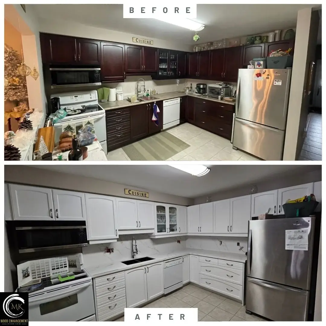 Kitchen Refinishing Highlight | Cabinet Refinishing Projects | MK Enhancement Hamilton