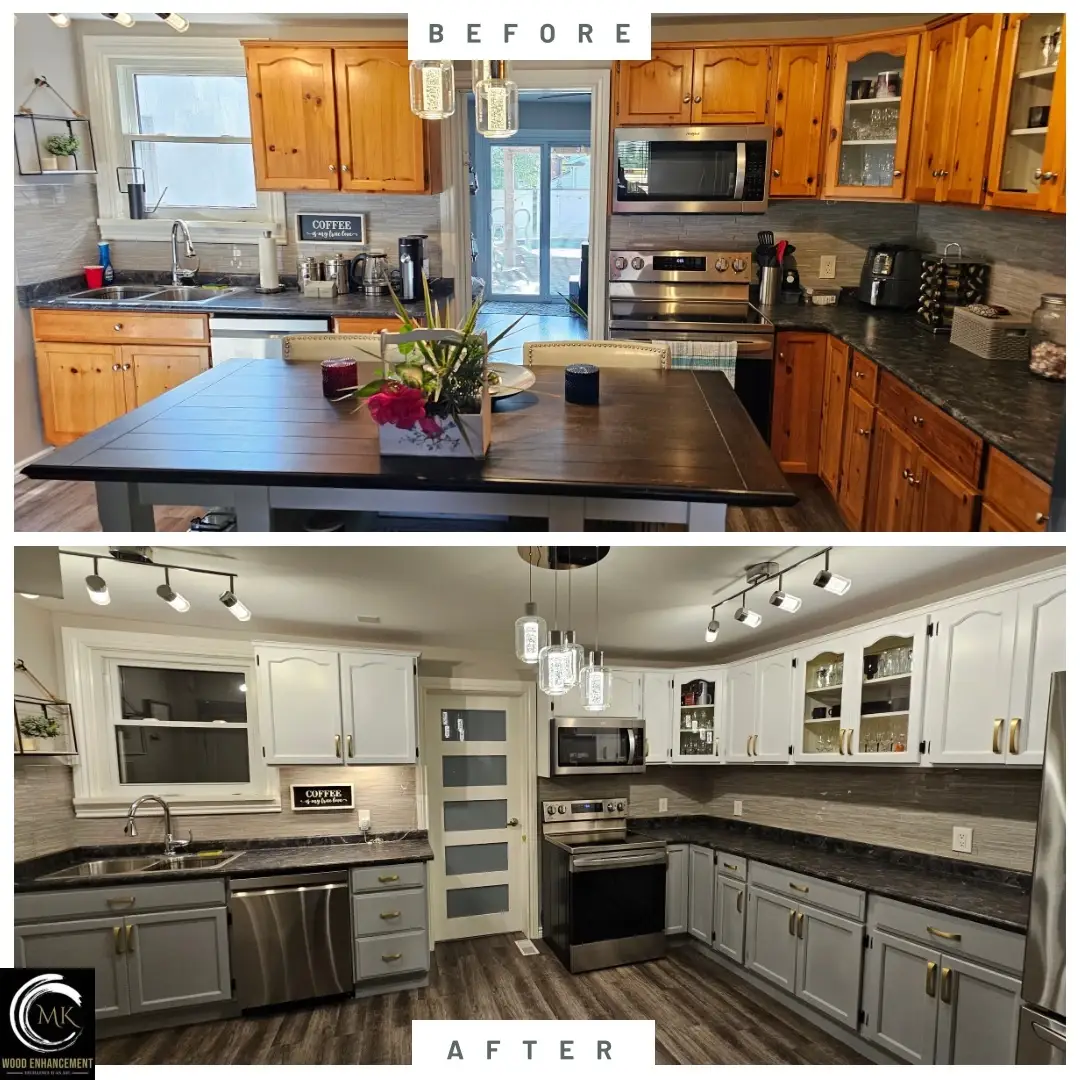 Kitchen Cabinet Restoration Showcase | Professional Cabinet Refinishing | MK Enhancement