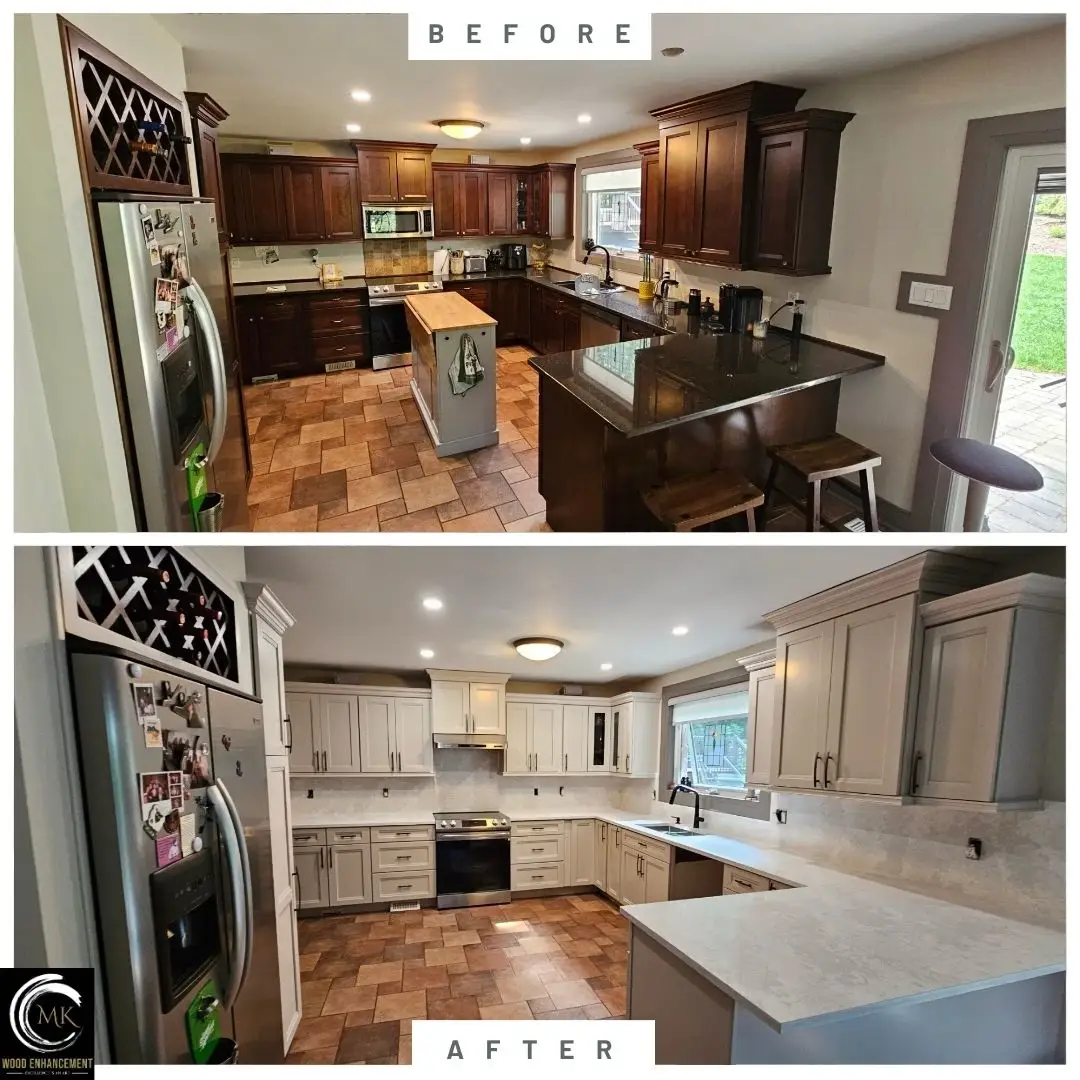 Kitchen Cabinet Refinishing Featured Project | Hamilton Cabinet Experts | MK Enhancement