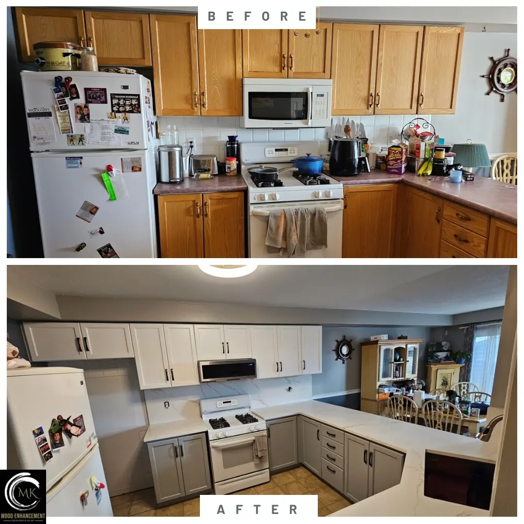 Professional Kitchen Cabinet Refinishing Our Work | Before and After Kitchen Transformation | Hamilton