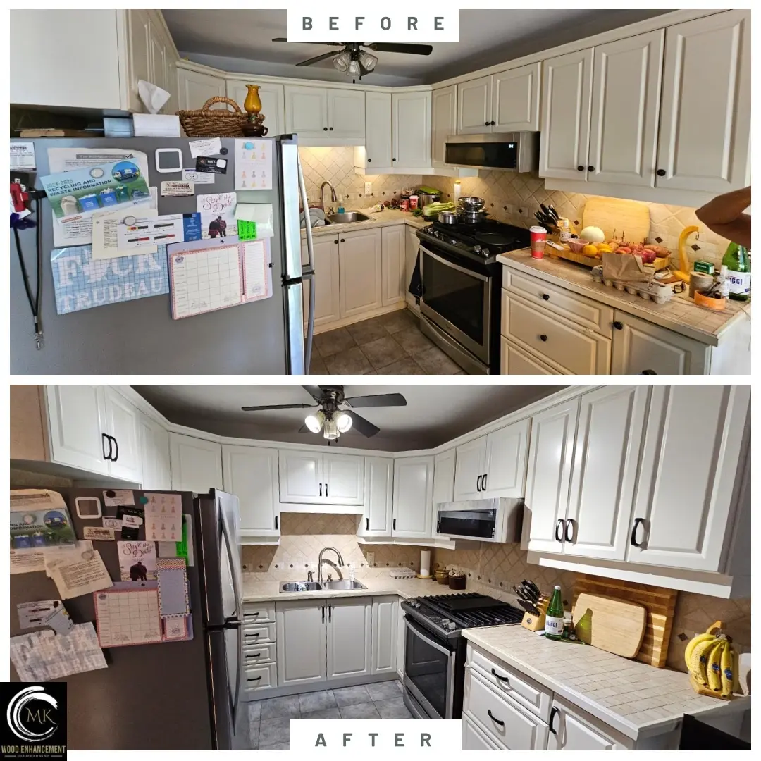 Kitchen Cabinet Painting Our Work | Cabinet Color Change Services | MK Enhancement Hamilton