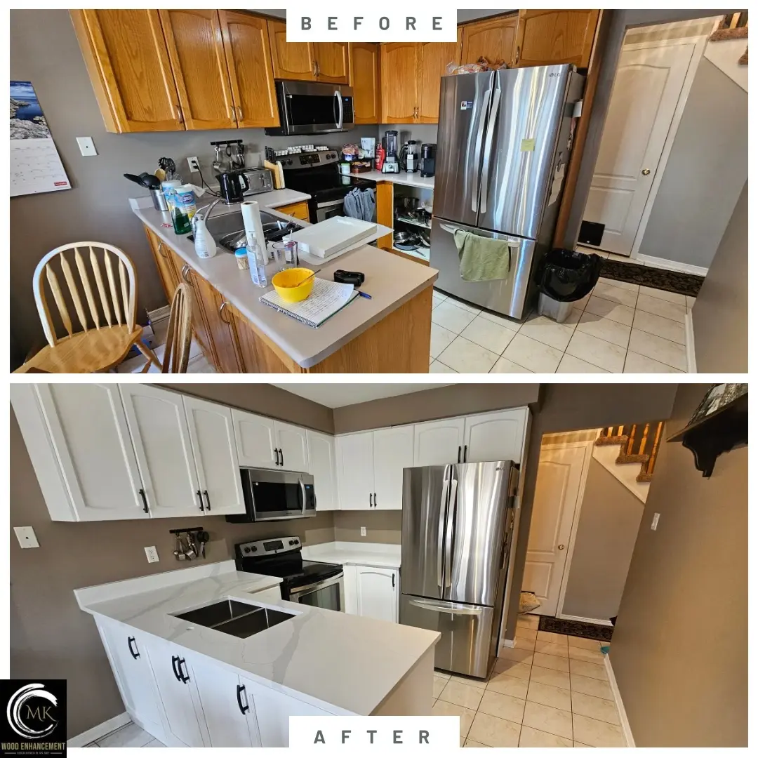 Kitchen Refinishing Our Work | Cabinet Refinishing Projects | MK Enhancement Hamilton