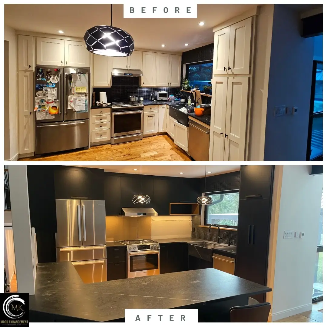 Professional Cabinet Refinishing Our Work | Kitchen Transformation | Hamilton